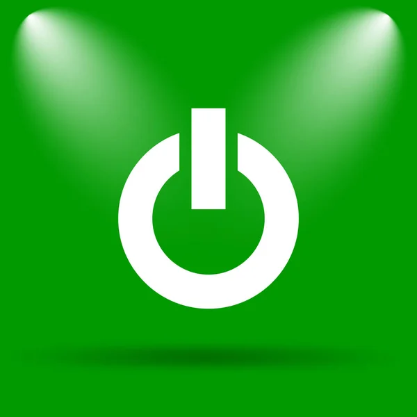 Power Button Icon Internet Button Green Background — Stock Photo, Image