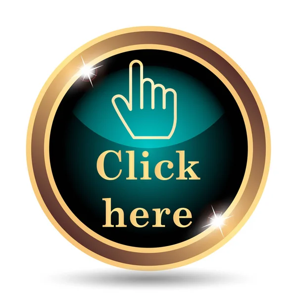 Click here icon. Internet button on white background