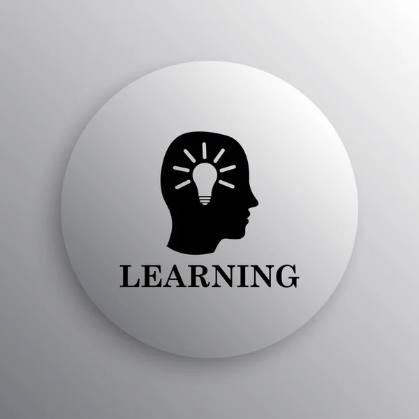 Learning icon. Internet button on white background