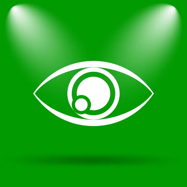 Ícone Ocular Botão Internet Fundo Verde — Fotografia de Stock