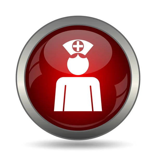 Nurse Icon Internet Button White Background — Stock Photo, Image