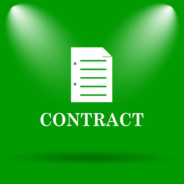 Ikona Umowy Przycisk Internet Zielonym Tle — Zdjęcie stockowe