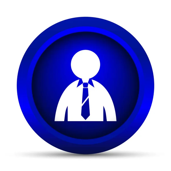 Business Man Icon Internet Button White Background — Stock Photo, Image