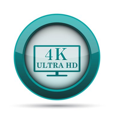 4 k ultra Hd simgesi. Beyaz arka plan üzerinde Internet düğmesi