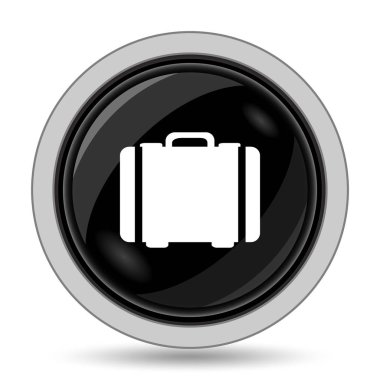 Bavul simgesi. Beyaz arka plan üzerinde Internet düğmesi