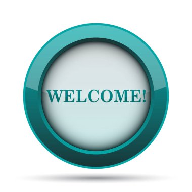 Hoş geldiniz simgesi. Beyaz arka plan üzerinde Internet düğmesi