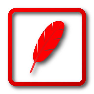 Tüy simgesi. Beyaz arka plan üzerinde Internet düğmesi