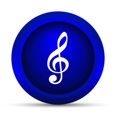 Müzik Not simgesi. Beyaz arka plan üzerinde Internet düğmesi
