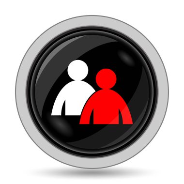 Danışmanlık simgesi. Beyaz arka plan üzerinde Internet düğmesi