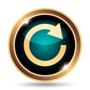 Bir ok simgesi yeniden yükleyin. Beyaz arka plan üzerinde Internet düğmesi