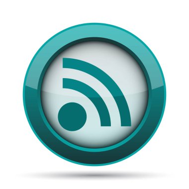 RSS işareti simgesi. Beyaz arka plan üzerinde Internet düğmesi