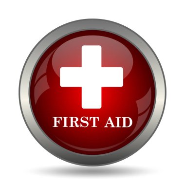 İlk yardım simgesi. Beyaz arka plan üzerinde Internet düğmesi