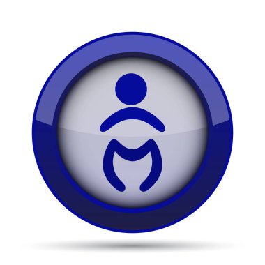 Bebek simgesi. Beyaz arka plan üzerinde Internet düğmesi