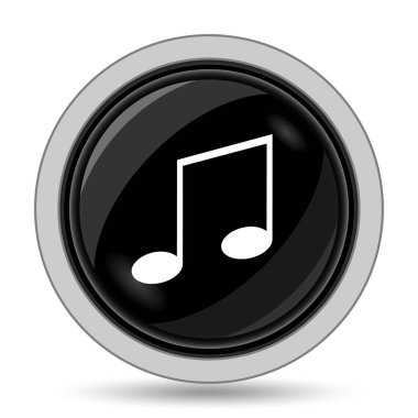 Müzik simgesi. Beyaz arka plan üzerinde Internet düğmesi