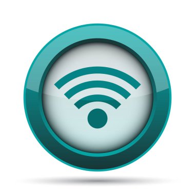 Kablosuz işareti simgesi. Beyaz arka plan üzerinde Internet düğmesi