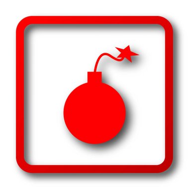 Bomba simgesi. Beyaz arka plan üzerinde Internet düğmesi