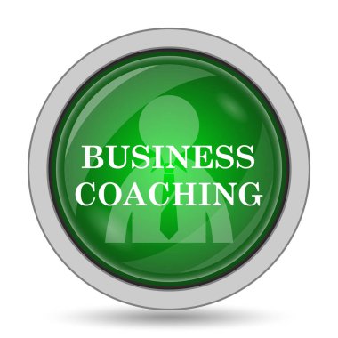 İş koçluk simgesi. Beyaz arka plan üzerinde Internet düğmesi