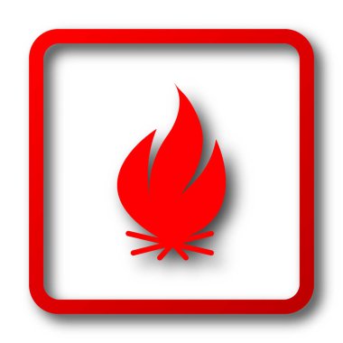 Yangın simgesi. Beyaz arka plan üzerinde Internet düğmesi