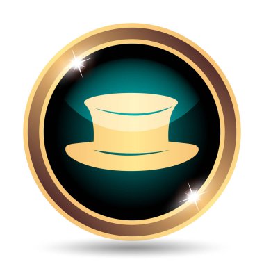 Şapka simgesi. Beyaz arka plan üzerinde Internet düğmesi