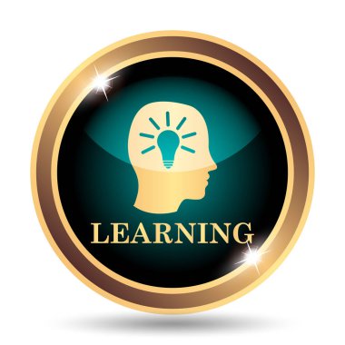 Öğrenme simgesi. Beyaz arka plan üzerinde Internet düğmesi