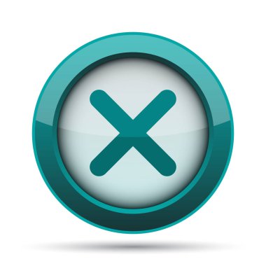 Kapat simgesini x. Beyaz arka plan üzerinde Internet düğmesi