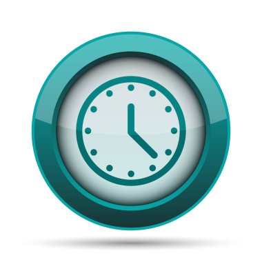 Saat simgesi. Beyaz arka plan üzerinde Internet düğmesi