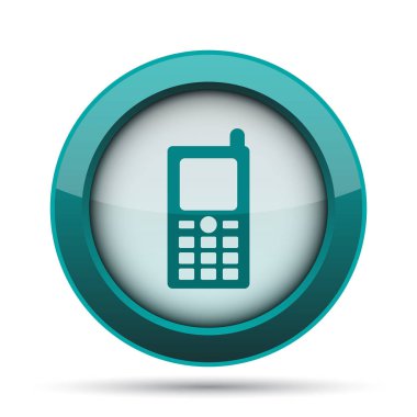 Hareket eden telefon simgesi. Beyaz arka plan üzerinde Internet düğmesi