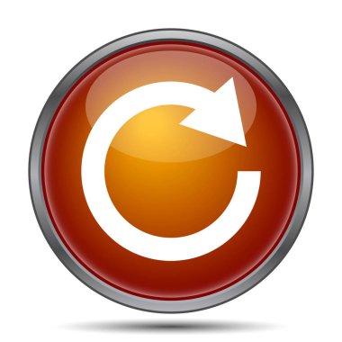 Bir ok simgesi yeniden yükleyin. Beyaz arka plan üzerinde Internet düğmesi