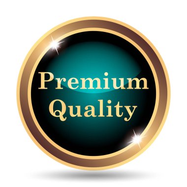 Premium kalite simgesi. Beyaz arka plan üzerinde Internet düğmesi