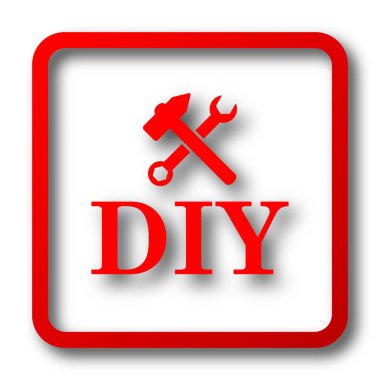 DIY simgesi. Beyaz arka plan üzerinde Internet düğmesi
