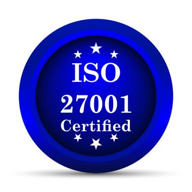 ISO 27001 simgesi. Beyaz arka plan üzerinde Internet düğmesi