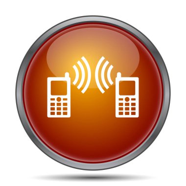İletişim simgesi. Beyaz arka plan üzerinde Internet düğmesi