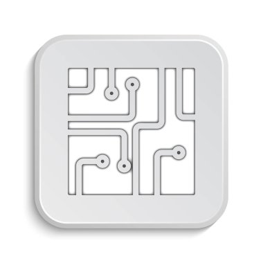 Devre kartı simgesi. Beyaz arka plan üzerinde Internet düğmesi