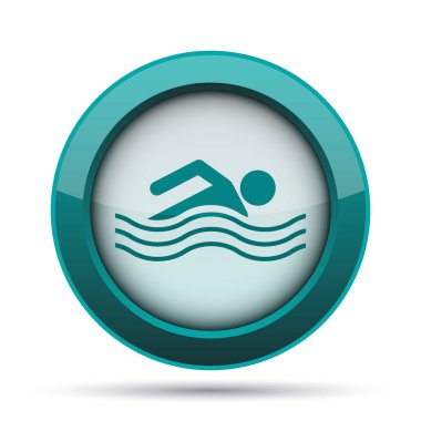Su spor simgesi. Beyaz arka plan üzerinde Internet düğmesi
