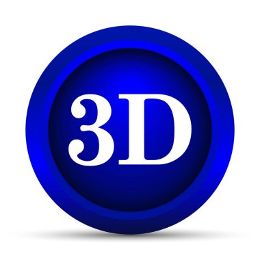 3D simgesi. Beyaz arka plan üzerinde Internet düğmesi