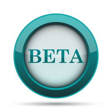 Beta simgesi. Beyaz arka plan üzerinde Internet düğmesi