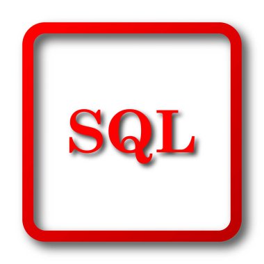 SQL simgesi. Beyaz arka plan üzerinde Internet düğmesi