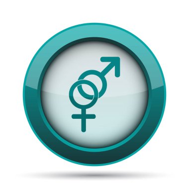 Seks simgesi. Beyaz arka plan üzerinde Internet düğmesi