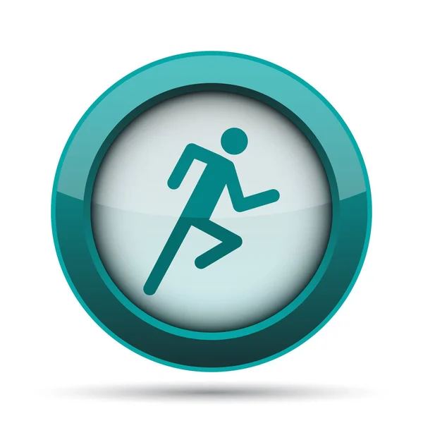 Икона Бегущего Человека Кнопка Интернет Белом Фоне — стоковое фото