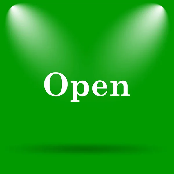Açık Simgesi Yeşil Renkli Butona Internet — Stok fotoğraf