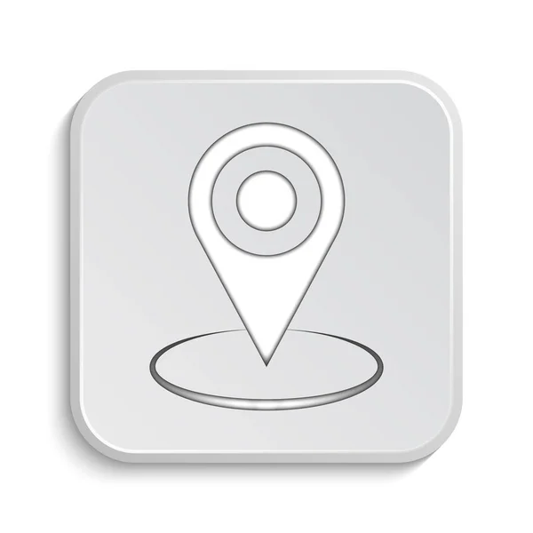 Pin Locatiepictogram Internet Knop Witte Achtergrond — Stockfoto