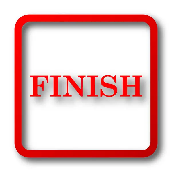 Finish Icon Internet Button White Background — Stock Photo, Image