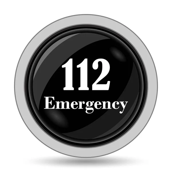 112 Emergency Pictogram Internet Knop Witte Achtergrond — Stockfoto