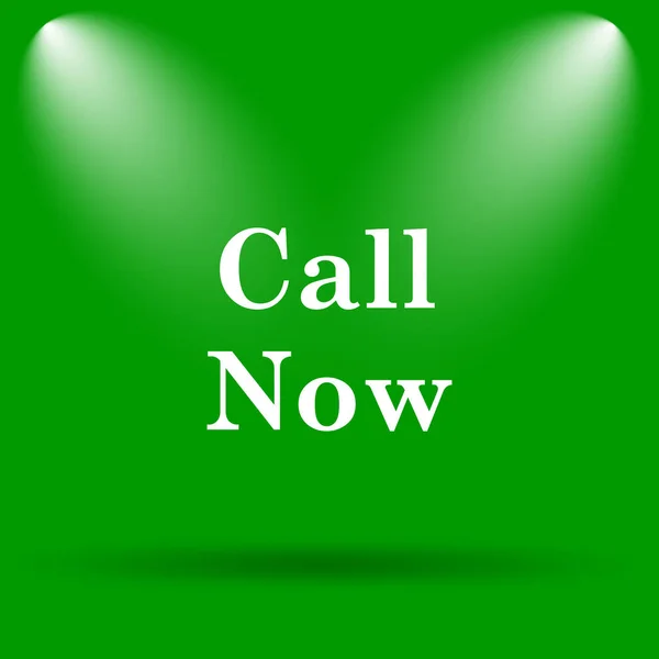 Call now icon. Internet button on green background