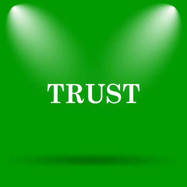 Icono Confianza Botón Internet Sobre Fondo Verde —  Fotos de Stock