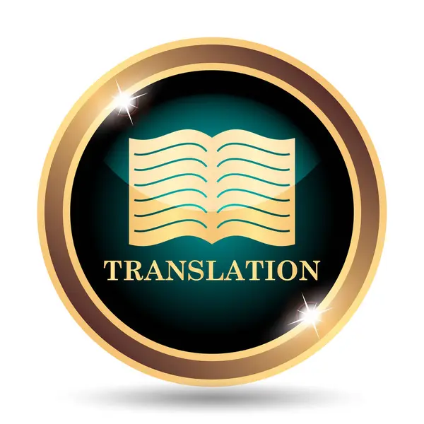 Icône Livre Traduction Bouton Internet Sur Fond Blanc — Photo