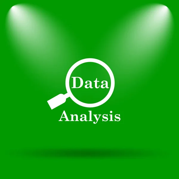 Ikon Analisis Data Tombol Internet Pada Latar Belakang Hijau — Stok Foto