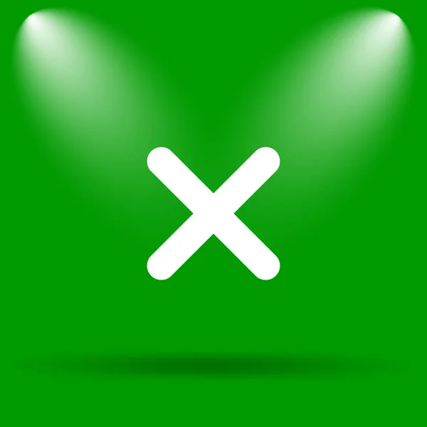 Zamknij Ikonę Przycisk Internet Zielonym Tle — Zdjęcie stockowe