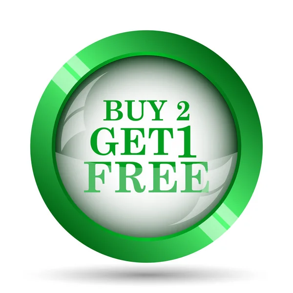 Buy 2 get 1 free offer icon. Internet button on white background