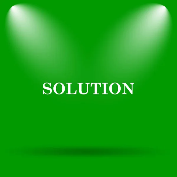 Solution Icon Internet Button Green Background — Stock Photo, Image